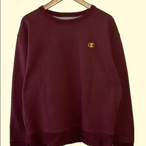 Red Maroon Champion Crewneck